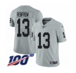 Youth Oakland Raiders #13 Hunter Renfrow Limited Silver Inverted Legend 100th Season Football Jersey