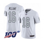 Youth Oakland Raiders #16 Tyrell Williams Limited White Rush Vapor Untouchable 100th Season Football Jersey