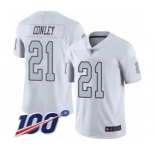 Youth Oakland Raiders #21 Gareon Conley Limited White Rush Vapor Untouchable 100th Season Football Jersey