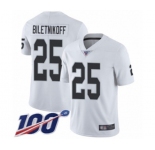 Youth Oakland Raiders #25 Fred Biletnikoff White Vapor Untouchable Limited Player 100th Season Football Jersey
