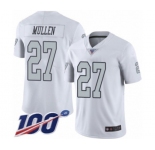 Youth Oakland Raiders #27 Trayvon Mullen Limited White Rush Vapor Untouchable 100th Season Football Jersey