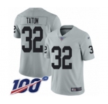 Youth Oakland Raiders #32 Jack Tatum Limited Silver Inverted Legend 100th Season Football Jersey