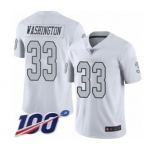 Youth Oakland Raiders #33 DeAndre Washington Limited White Rush Vapor Untouchable 100th Season Football Jersey
