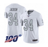 Youth Oakland Raiders #34 Bo Jackson Limited White Rush Vapor Untouchable 100th Season Football Jersey