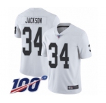 Youth Oakland Raiders #34 Bo Jackson White Vapor Untouchable Limited Player 100th Season Football Jersey