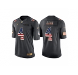 Youth Oakland Raiders #4 Derek Carr Anthracite Salute to Service USA Flag Fashion Jersey