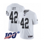 Youth Oakland Raiders #42 Ronnie Lott White Vapor Untouchable Limited Player 100th Season Football Jersey