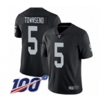 Youth Oakland Raiders #5 Johnny Townsend Black Team Color Vapor Untouchable Limited Player 100th Season Football Jersey