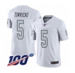 Youth Oakland Raiders #5 Johnny Townsend Limited White Rush Vapor Untouchable 100th Season Football Jersey