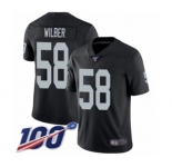 Youth Oakland Raiders #58 Kyle Wilber Black Team Color Vapor Untouchable Limited Player 100th Season Football Jersey
