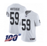 Youth Oakland Raiders #59 Tahir Whitehead White Vapor Untouchable Limited Player 100th Season Football Jersey