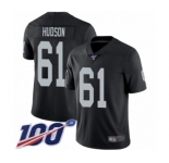 Youth Oakland Raiders #61 Rodney Hudson Black Team Color Vapor Untouchable Limited Player 100th Season Football Jersey