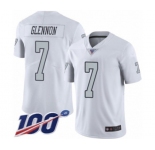 Youth Oakland Raiders #7 Mike Glennon Limited White Rush Vapor Untouchable 100th Season Football Jersey