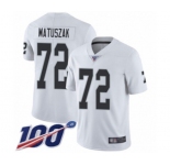 Youth Oakland Raiders #72 John Matuszak White Vapor Untouchable Limited Player 100th Season Football Jersey