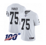 Youth Oakland Raiders #75 Brandon Parker White Vapor Untouchable Limited Player 100th Season Football Jersey