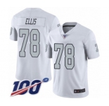 Youth Oakland Raiders #78 Justin Ellis Limited White Rush Vapor Untouchable 100th Season Football Jersey