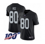 Youth Oakland Raiders #80 Jerry Rice Black Team Color Vapor Untouchable Limited Player 100th Season Football Jersey