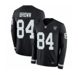 Youth Oakland Raiders #84 Antonio Brown Limited Black Therma Long Sleeve Football Jersey