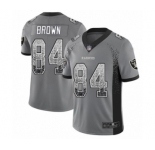 Youth Oakland Raiders #84 Antonio Brown Limited Gray Rush Drift Fashion Football Jersey