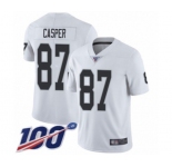 Youth Oakland Raiders #87 Dave Casper White Vapor Untouchable Limited Player 100th Season Football Jersey