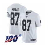Youth Oakland Raiders #87 Foster Moreau White Vapor Untouchable Limited Player 100th Season Football Jersey