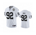 Youth Oakland Raiders #92 P.J. Hall White 60th Anniversary Vapor Untouchable Limited Player 100th Season Football Jersey