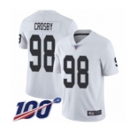 Youth Oakland Raiders #98 Maxx Crosby White Vapor Untouchable Limited Player 100th Season Football Jersey