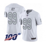 Youth Oakland Raiders #99 Arden Key Limited White Rush Vapor Untouchable 100th Season Football Jersey