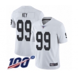 Youth Oakland Raiders #99 Arden Key White Vapor Untouchable Limited Player 100th Season Football Jersey