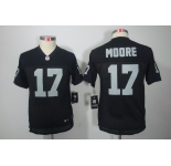 nike youth nfl jerseys oakland raiders #17 moore black[nike limited]