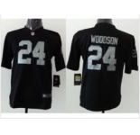nike youth nfl jerseys oakland raiders #24 woodson black[nike][woodson]