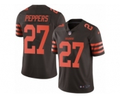 Youth Browns #27 Jabrill Peppers Brown Stitched NFL Limited Rush Jersey