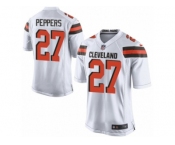 Youth Browns #27 Jabrill Peppers White Stitched NFL New Elite Jersey