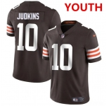 Youth Cleveland Browns #10 Quinshon Judkins Brown 2025 Vapor Limited Football Stitched Jersey