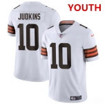 Youth Cleveland Browns #10 Quinshon Judkins White 2025 Vapor Limited Football Stitched Jersey