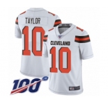 Youth Cleveland Browns #10 Taywan Taylor White Vapor Untouchable Limited Player 100th Season Football Jersey