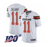 Youth Cleveland Browns #11 Antonio Callaway White Vapor Untouchable Limited Player 100th Season Football Jersey