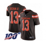 Youth Cleveland Browns #13 Odell Beckham Jr. 100th Season Brown Team Color Vapor Untouchable Limited Player Football Jersey