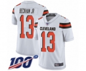Youth Cleveland Browns #13 Odell Beckham Jr. White 100th Season Vapor Untouchable Limited Player Football Jersey