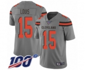 Youth Cleveland Browns #15 Ricardo Louis Limited Gray Inverted Legend 100th Season Football Jersey
