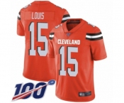 Youth Cleveland Browns #15 Ricardo Louis Orange Alternate Vapor Untouchable Limited Player 100th Season Football Jersey