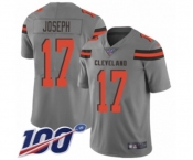 Youth Cleveland Browns #17 Greg Joseph Limited Gray Inverted Legend 100th Season Football Jersey