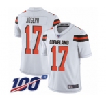 Youth Cleveland Browns #17 Greg Joseph White Vapor Untouchable Limited Player 100th Season Football Jersey