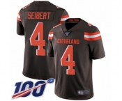 Youth Cleveland Browns #4 Austin Seibert Brown Team Color Vapor Untouchable Limited Player 100th Season Football Jersey