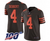 Youth Cleveland Browns #4 Austin Seibert Limited Brown Rush Vapor Untouchable 100th Season Football Jersey