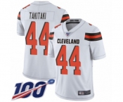 Youth Cleveland Browns #44 Sione Takitaki White Vapor Untouchable Limited Player 100th Season Football Jersey
