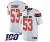 Youth Cleveland Browns #53 Joe Schobert White Vapor Untouchable Limited Player 100th Season Football Jersey
