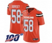 Youth Cleveland Browns #58 Christian Kirksey Orange Alternate Vapor Untouchable Limited Player 100th Season Football Jersey