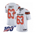 Youth Cleveland Browns #63 Austin Corbett White Vapor Untouchable Limited Player 100th Season Football Jersey