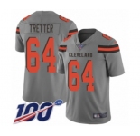 Youth Cleveland Browns #64 JC Tretter Limited Gray Inverted Legend 100th Season Football Jersey